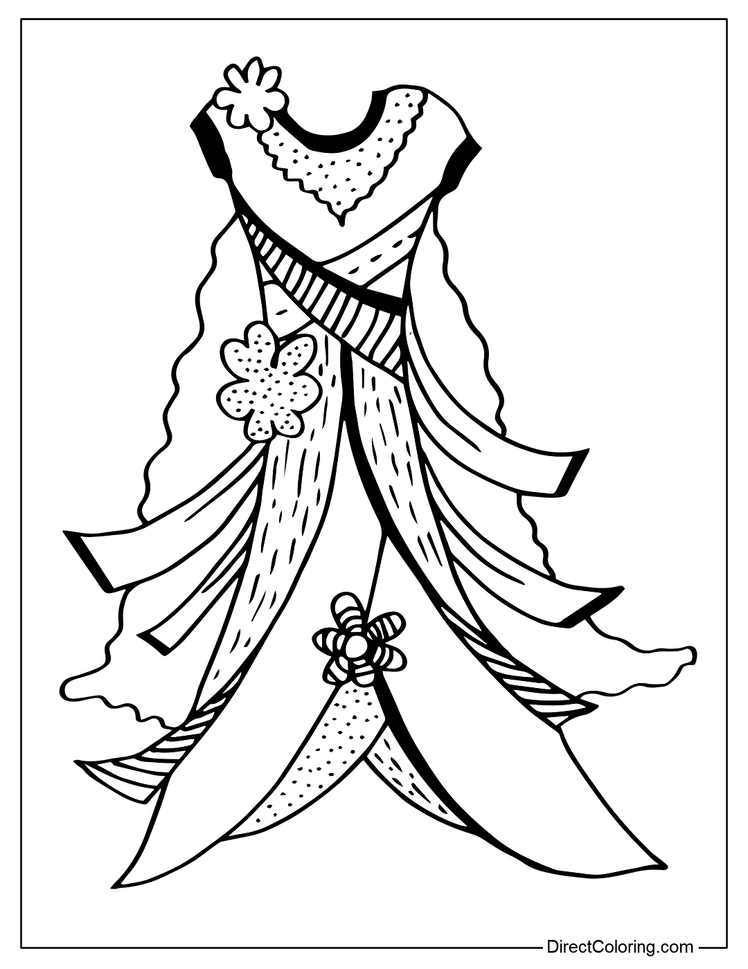 Stylish Trendy Dress Coloring Page